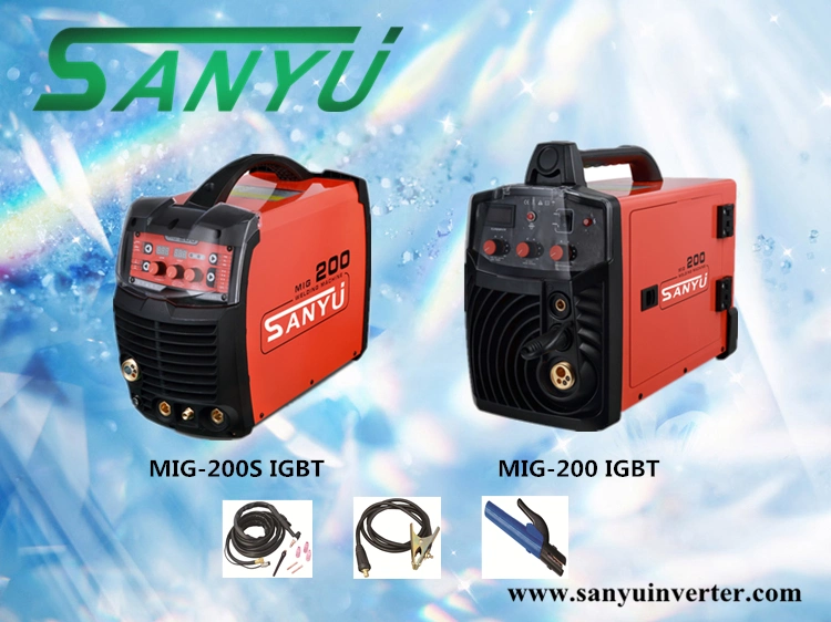 Sanyu 2018 DC Inverter MIG, MIG/MMA/TIG 3 in 1 Multifunction Welding Machine, Compact Inverter MIG/Mag Welding Machine MIG-200s IGBT
