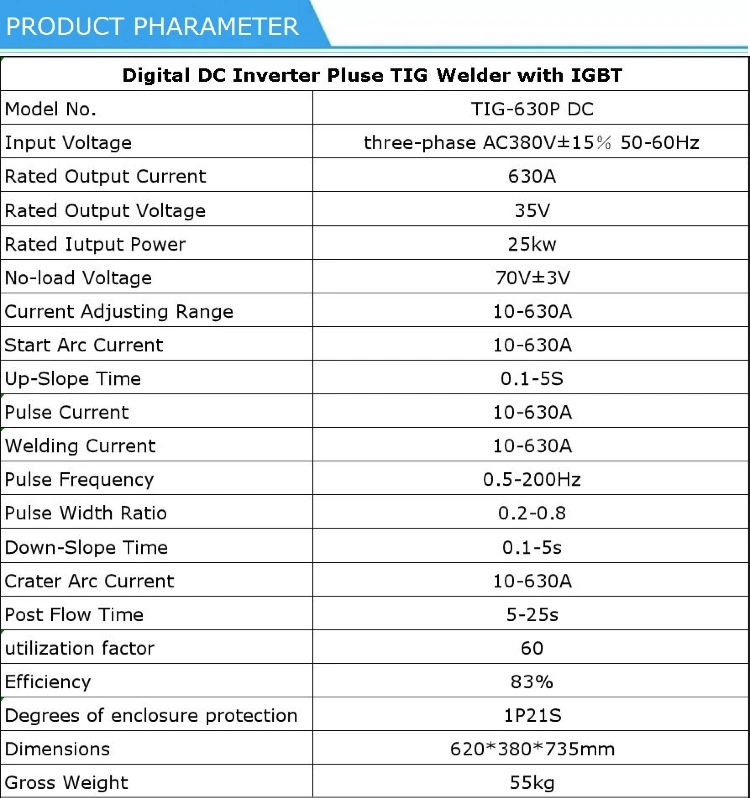 Portable Inverter IGBT (TIG-160A/180A/200A) Wide Voltage DC AC/DC MIG Welder Cold Welding