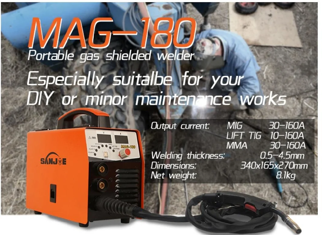 Portable Mini MIG Gas Shielded Welder Mag-180