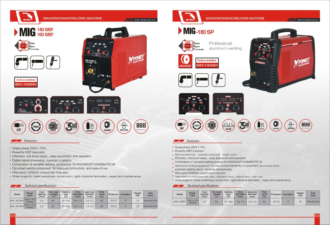 5 in 1 CO2 Gas Welding Machine Portable MIG/Mag/MMA Welder MIG-140/160