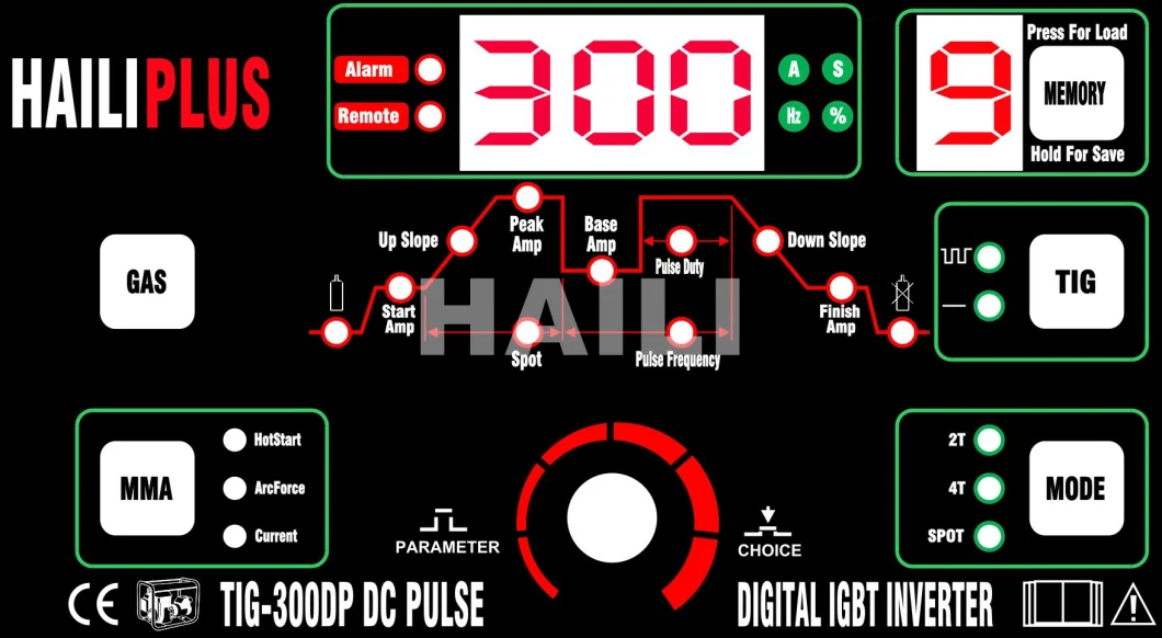 DC Inverter IGBT MCU Pulse TIG/MMA Welder 300A