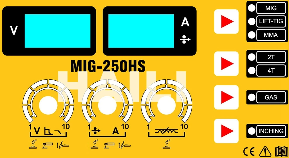 MIG-250 Eco IGBT Inverter MIG-CO2 LCD Display 2t/4t Function MMA Lift TIG Welder