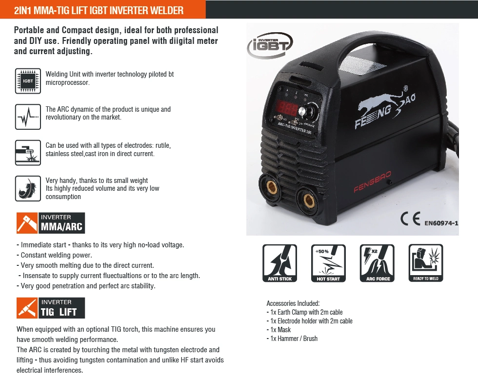 Eco Panther Series Zx7 180 MMA Welder IGBT MMA Inverter Welding Machine