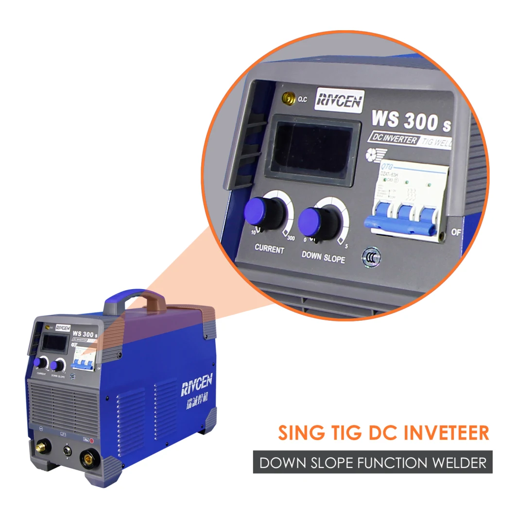 Single TIG DC Inverter Welding Machine, Welder with Down Slope Function