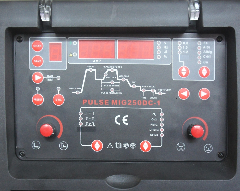 220V Double Pulse MIG Mag Inverter Pulsemig250DC MIG Welding Machine