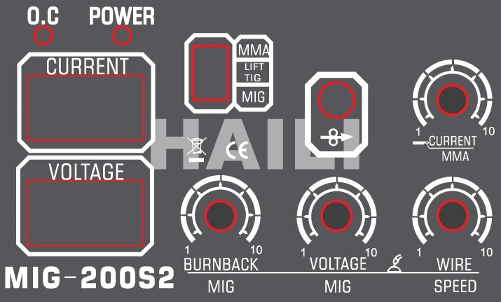 Portable Haili Soldador MIG Mag Inverter CO2 Gas/Gasless Soldadura Welding Machine MIG Welder MIG-200s2