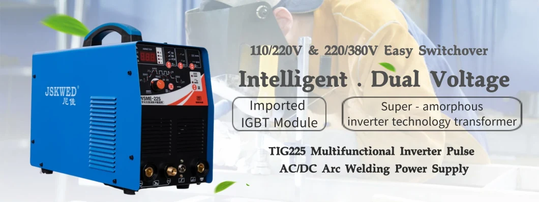 Dual Voltage 110/220V Intelligent TIG225p AC/DC/MMA Pulse Welding Machine
