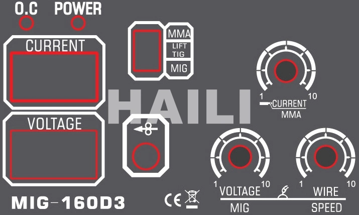 Inverter IGBT DC MIG/MMA/Lift-TIG 3 in 1 Welder MIG-180d3