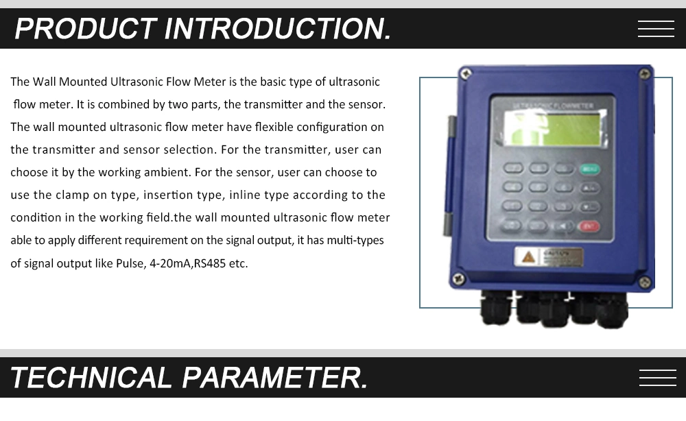 economic Price Easy Install Clamp on Water Flowmeter Clamp on Ultrasonic Water Flow Meter