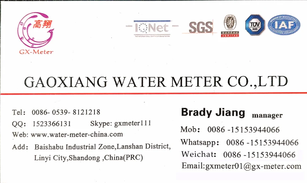 Gaoxiang Brand Domestic Electronic IC/RF Card GPRS Water Meter WiFi