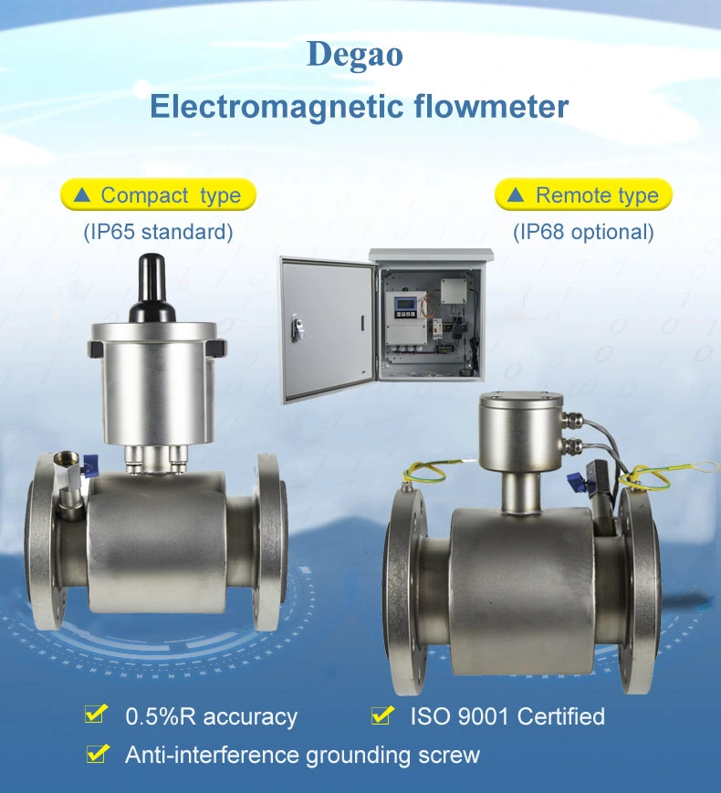 Stainless Steel Water Flow Meter DN100 Chemical in Line 3 Inch Fluid Water Electromagnetic Flow Meter