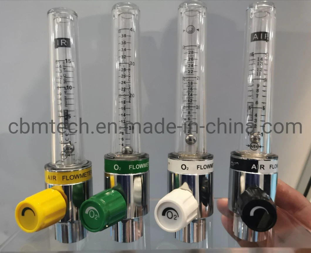 Oxygen Flowmeters Brass Body Medical Gas Flowmeters with Humidifier Bottles