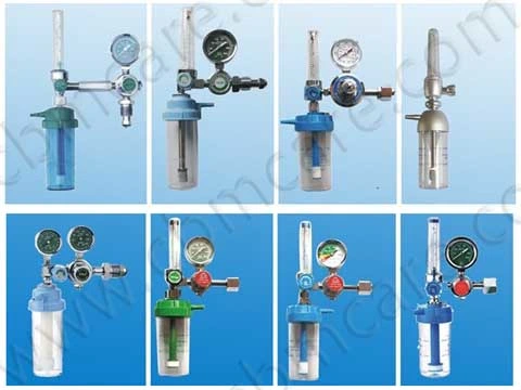 Double-Tube Oxygen Flowmeters with Humidifiers