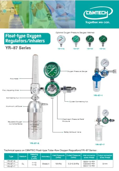 Float-Type Oxygen Flowmeters for Medical Gas System