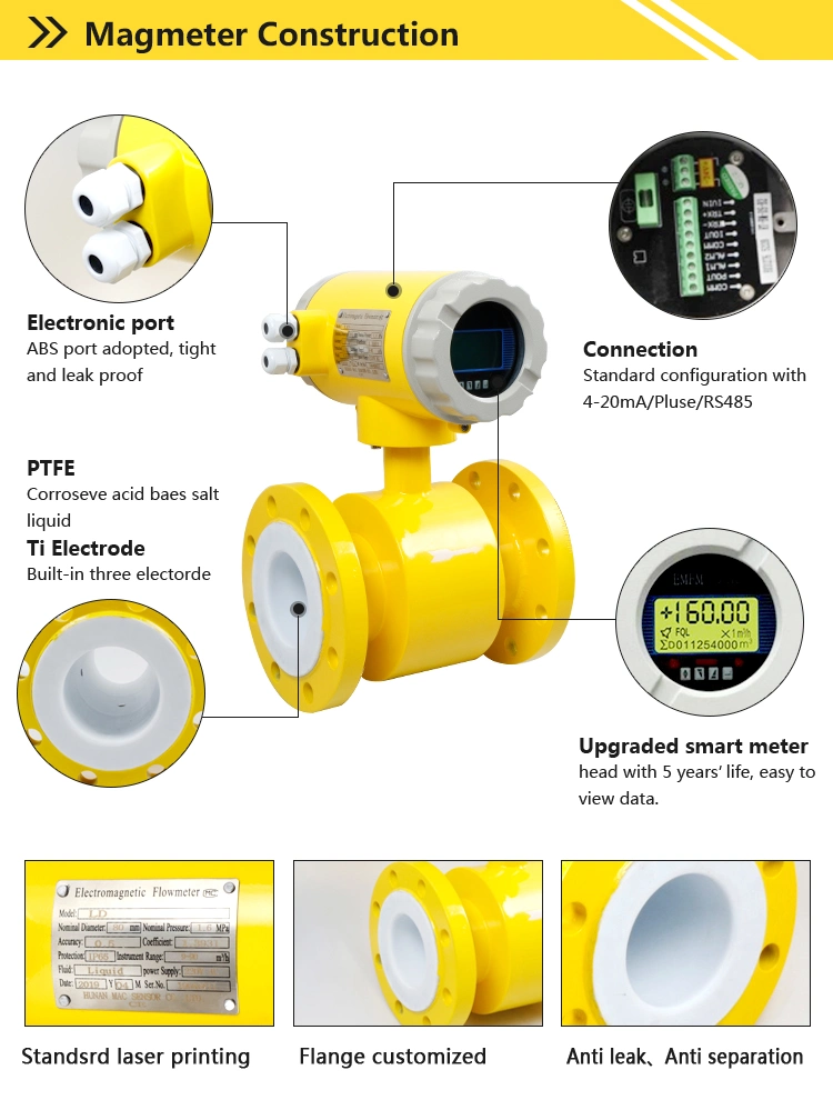 Electronic Water IP68 Water-Proof DN200 Polyethylene Flow Meter Digital Electronic Flow Meter