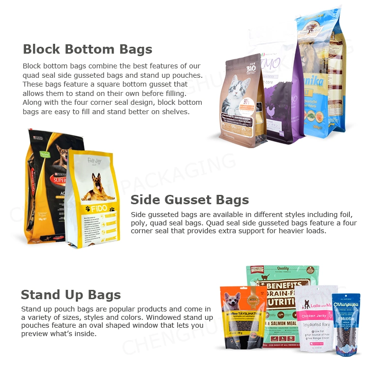 Packaging Flexible Resealable Printed Plastic Aluminum Foil Zipper Pet Food Bag