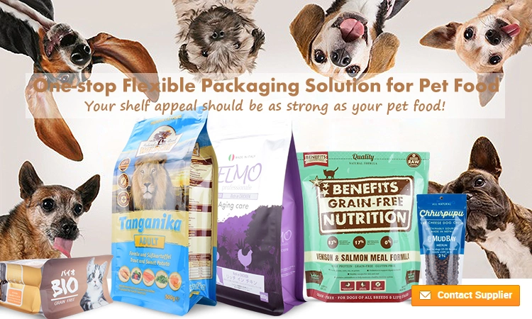 Flexible Packaging Resealable Printed Plastic Aluminum Foil Ziplock Pet Food Bag