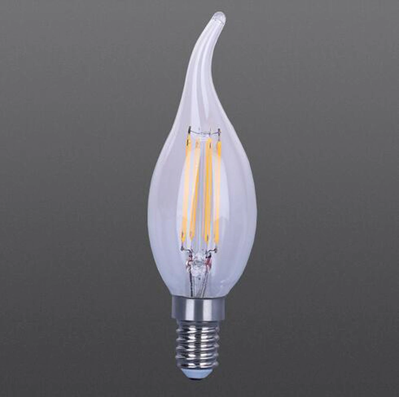 Made in China Bulbs 4W LED Filament Candle Lamp C35t with Curve Tail for Chandelier Lighting