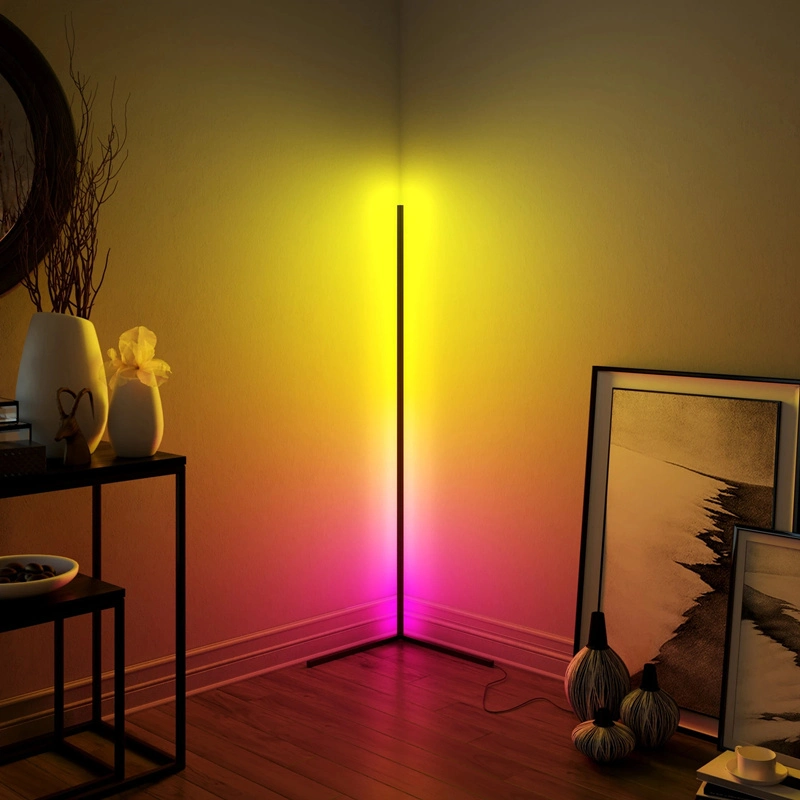 Night Lighting Modern Simple LED Corner Aluminum RGB Floor Lamp