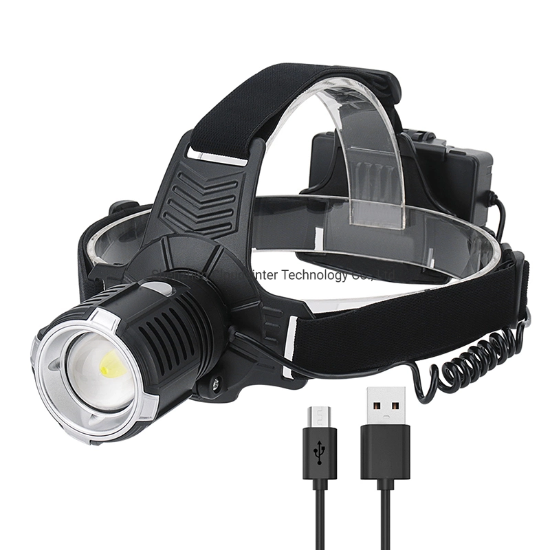 Hot Sale Zoomable Head Torch 3 Modes Super Bright Camping Hiking Head Lamp Rechargeable LED Headlamp