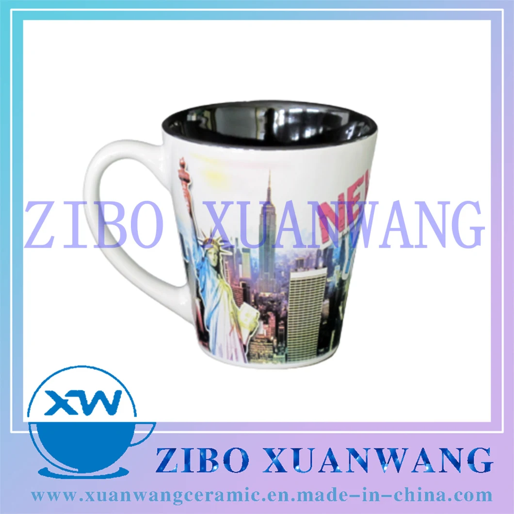 12oz Ceramic Souvenir Mug with Inside Glaze Outside Customized City Printing
