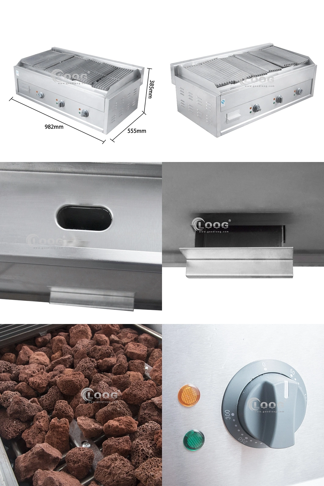 Hot Sales Electric Lava Stone Grill Stainless Steel BBQ Grills Machine Commercial Use Lava Rock Grill