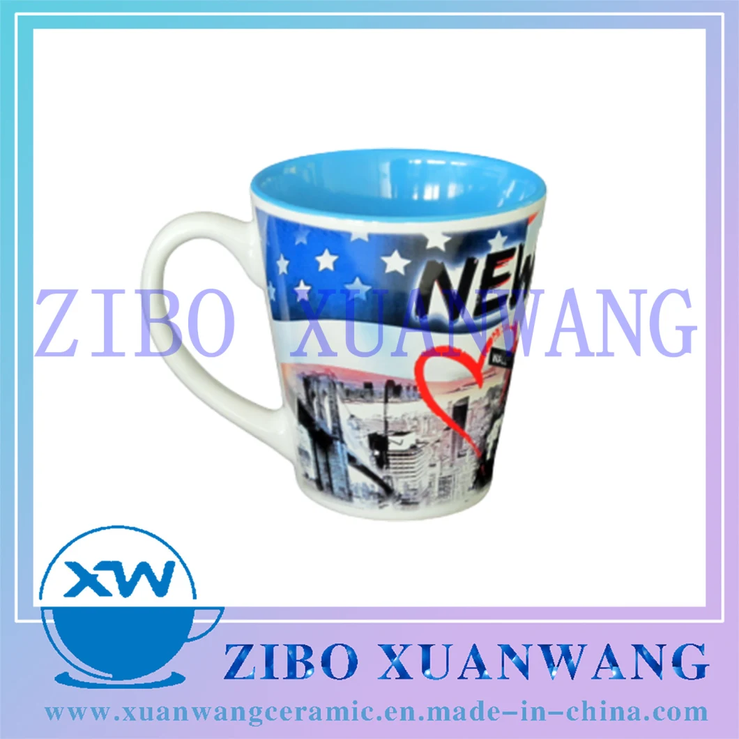 12oz Ceramic Souvenir Mug with Inside Glaze Outside Customized City Printing