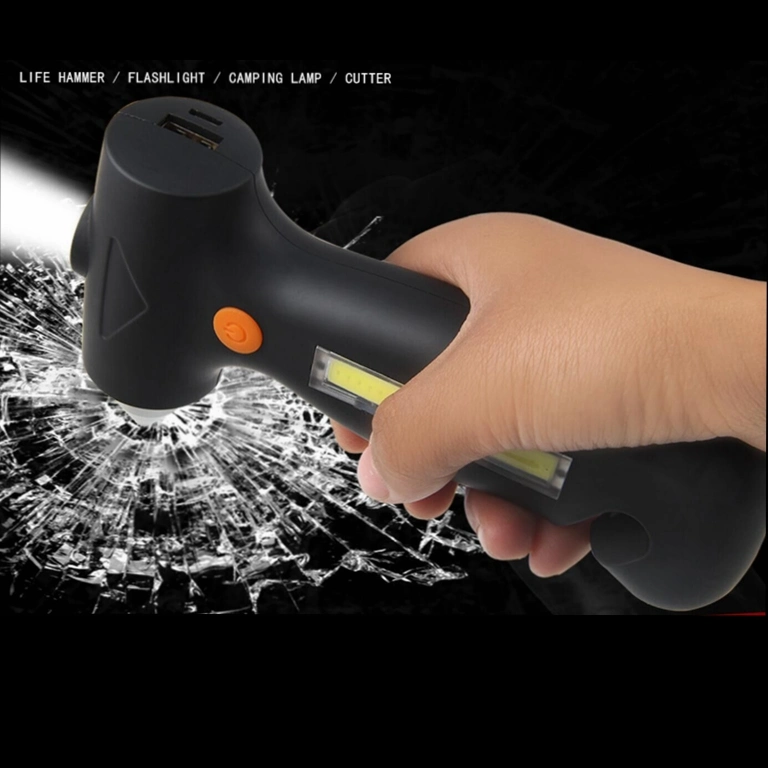 Brilliant-Dragon Safety Hammer Belter Cutter Portable Emergency Flashlight