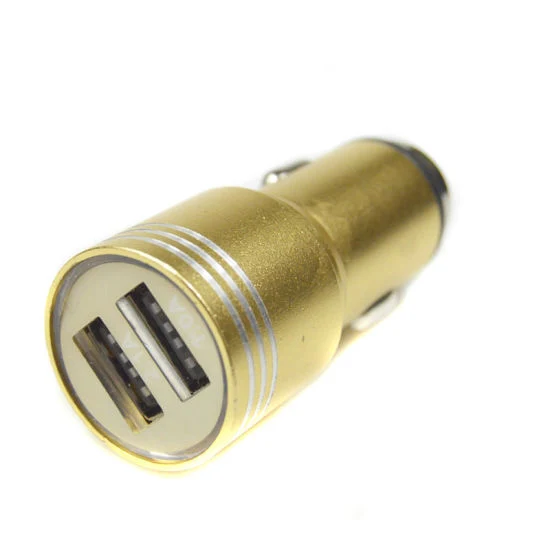 Dual USB Aluminum Metal Emergency Safety Hammer Bullet Car Charger