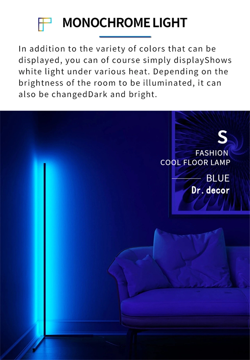 Nordic RGB Remote Corner Floor Lamp