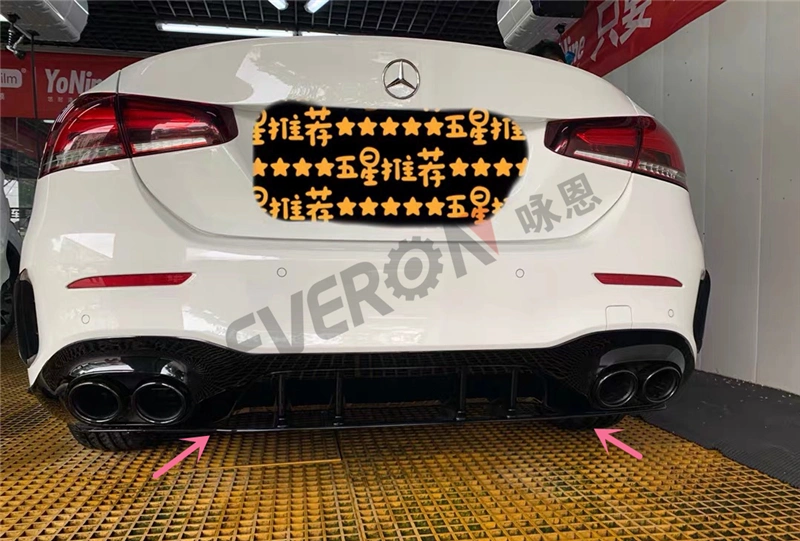 A45 Amg Style Rear Bumper Lip with Tail Pipe for Benz a Class W177 2019+