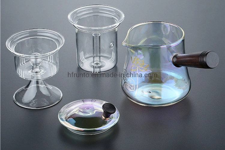 Hand Made Glassware New Print Teapot Set 850ml Water Pot Glass Borosilicate Tea Pot with Infuser