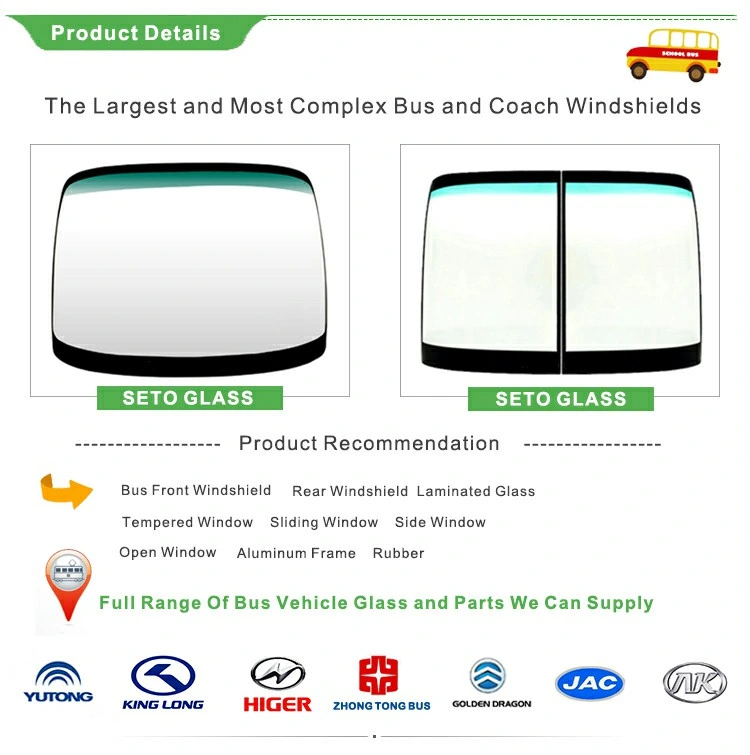 Kinglong/Sunlong/Higer/Golden Dragon/Yutong Bus Front Windshield Glass