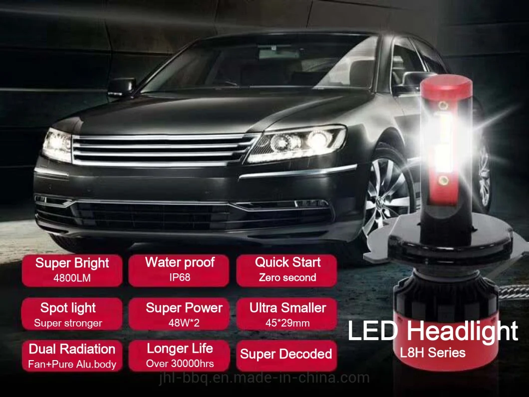 L8h LED Auto Headlight Lamp Car Headlight LED Lamp LED Auto Lamp 12V 48W*2 Head Lamp LED Car Bulb H4 H7 H8 H9 H11 9005 9006 and LED 880 35W 55W