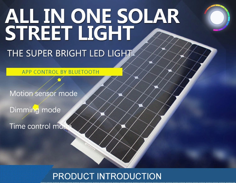 Mono Solar Panel 60W Lamp Outside Road LED Solar Street Light