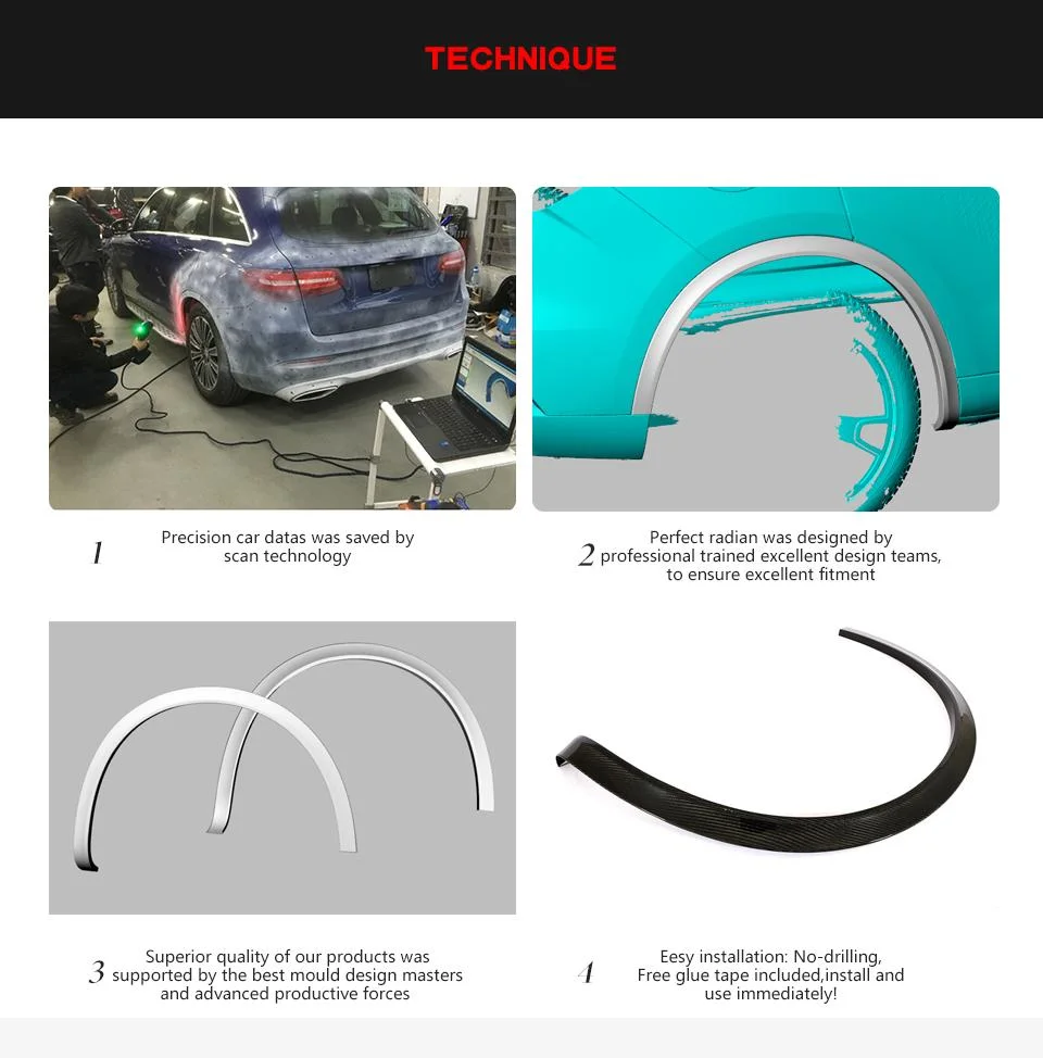 Carbon Fiber Car Wheel Arch Trims Fender Flares for Maserati Levante 2016-2018