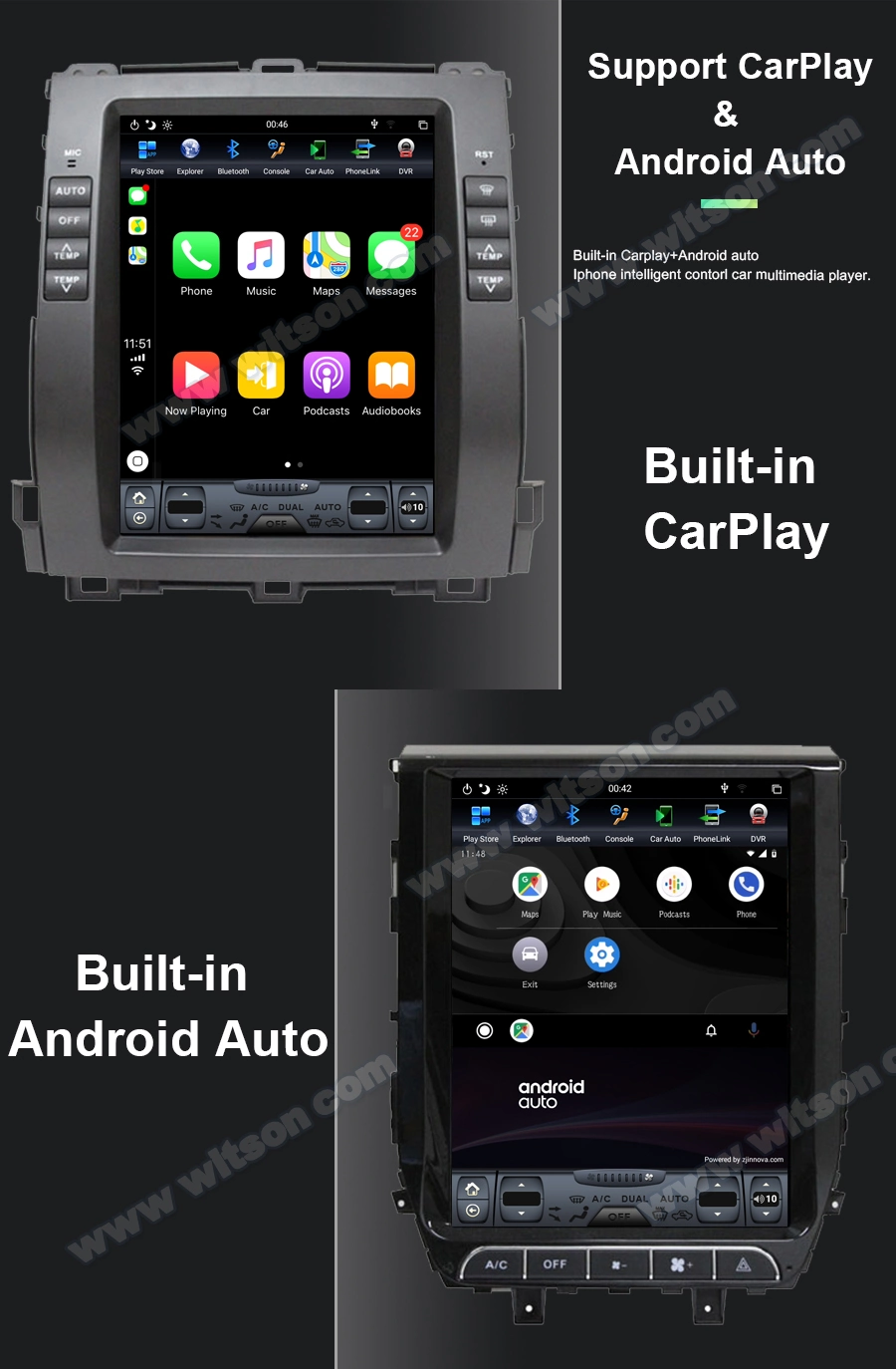 Witson Tesla Auto Multimedia for Honda Civic 2016 Android 9.0 GPS Carplay Vehicle Head Unit