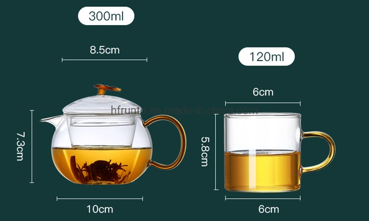 Glassware Tea Set Water Pot Quality High Boroslicate Glass Double Wall Glass Tea Pot with Filter