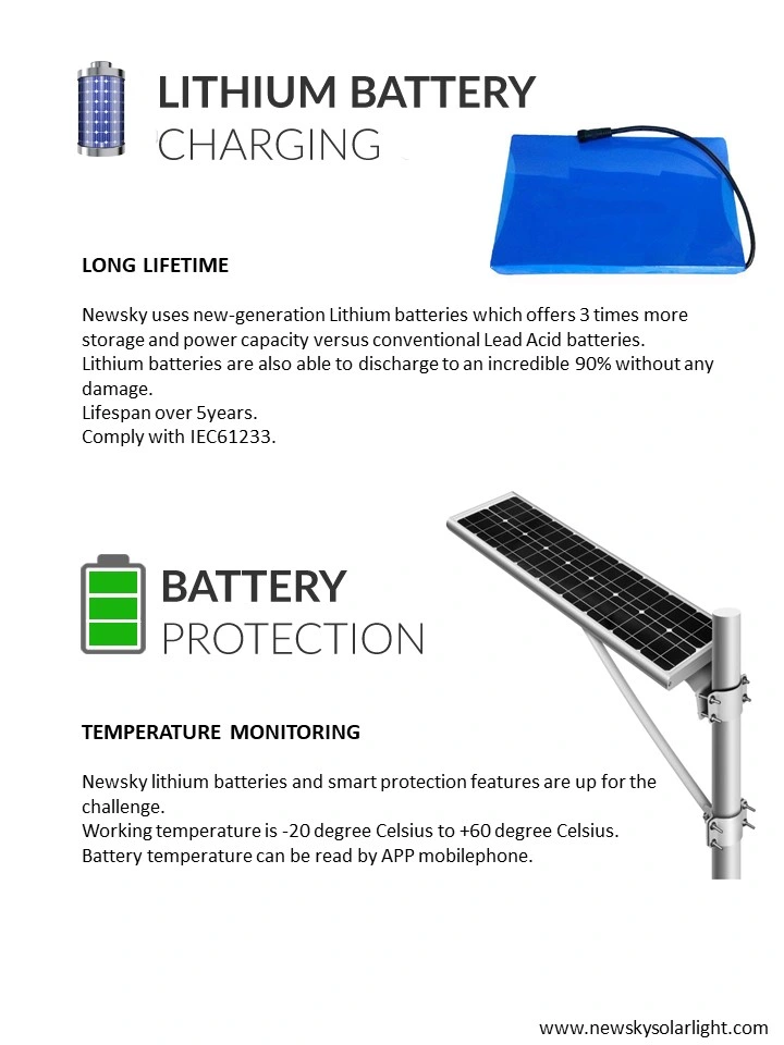 Mono Solar Panel 60W Lamp Outside Road LED Solar Street Light