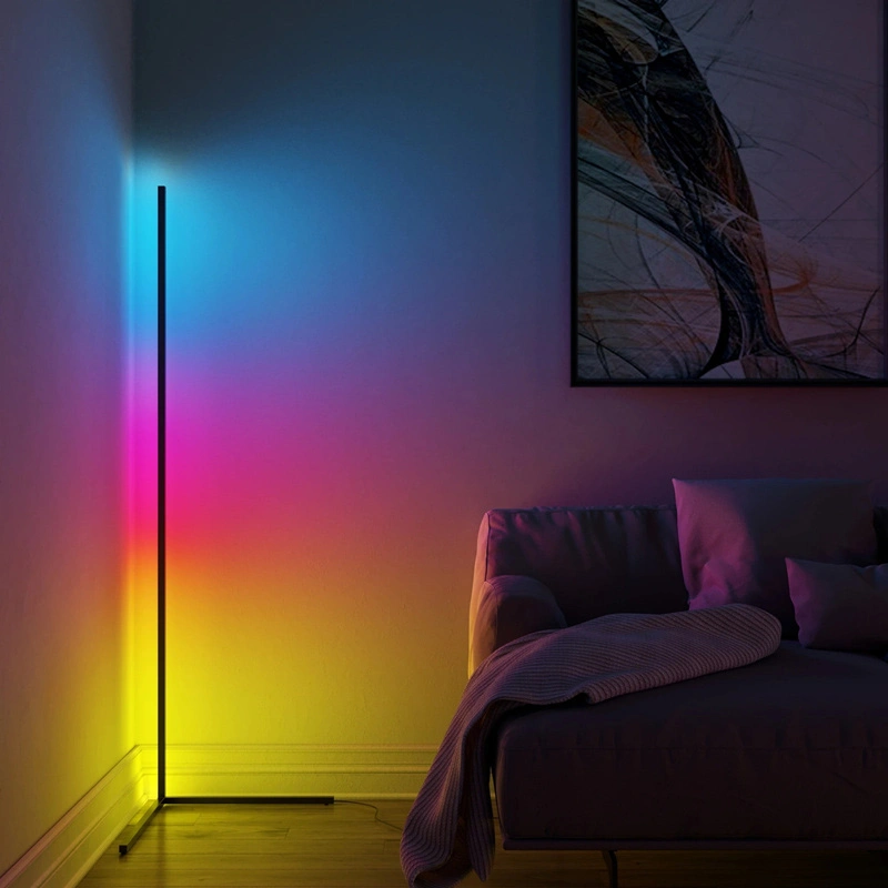 Night Lighting Modern Simple LED Corner Aluminum RGB Floor Lamp