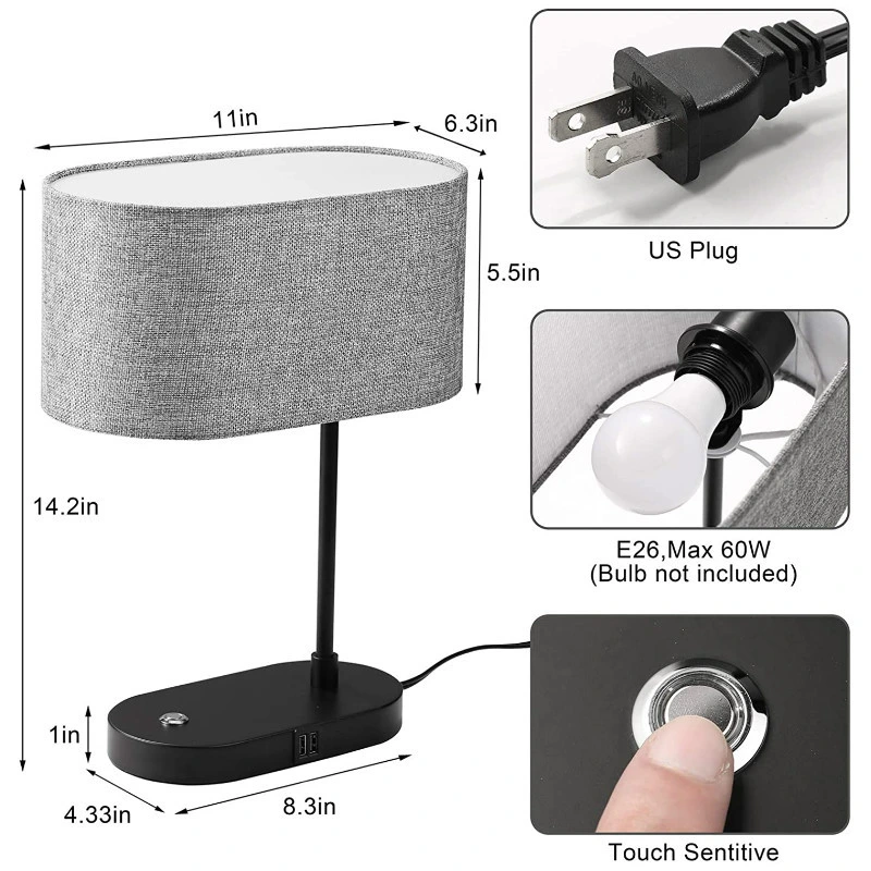 Elliptical Cover Lamp Study Room Table Lamp LED Eye Protection Reading Lamp
