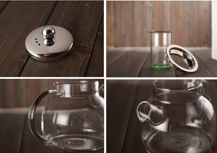 Custom Logo Glass Water Pot Borosilicate Glass Tea Pot Heat Resistant