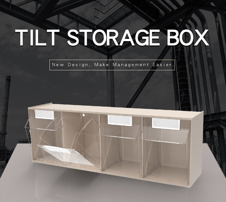 Powerway Warehouse Tilt Open Parts Picking Bins Plastic Storage Boxes