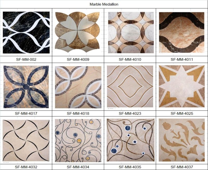 Polished Waterjet Brown Beige Marble Medallion SF-mm-035 Tiles for Interior Wall Floor