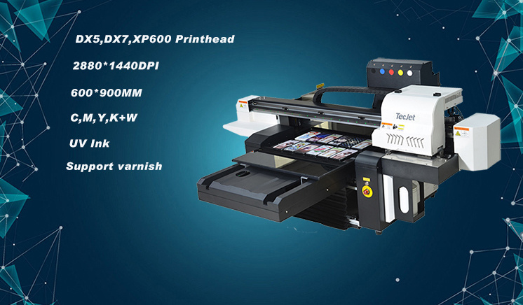 Tecjet Dx5, Dx7, XP600 Printhead 6090 UV Flatbed Printer Digital Carpet Printing Machine