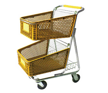 100% PP Super Market Plastic Shopping Cart for Stores and Shops