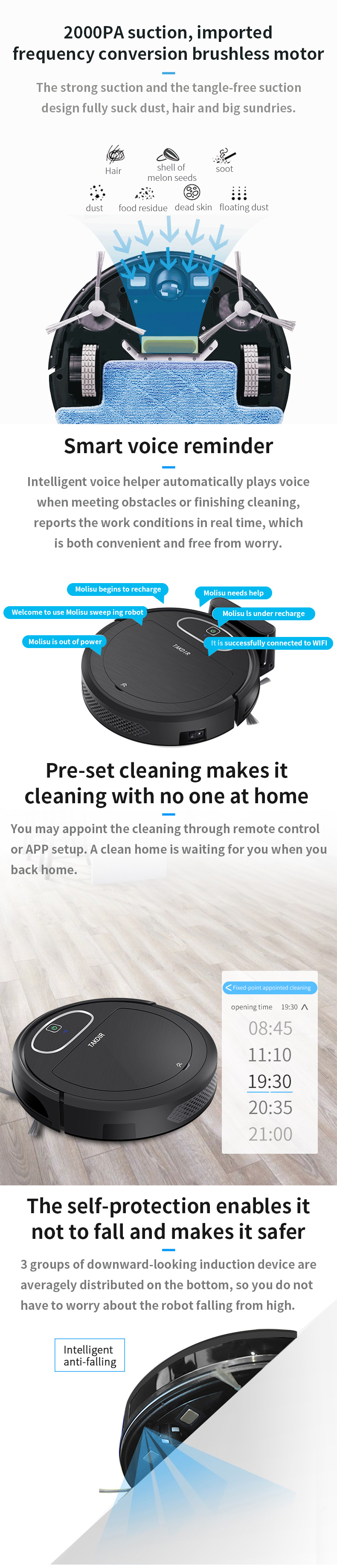 New Robot Vacuum Cleaner Carpet Floor Cleaner Best Smart Cordless Home Vacuum Cleaner