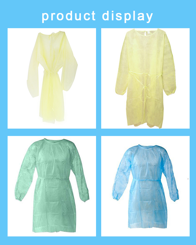 Disposable Non Woven Visitors Spp PE Laminated Isolation Gown 