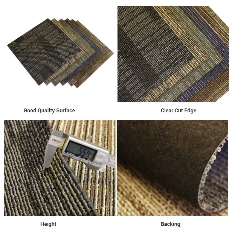 Modern Design 50X50cm Fireproof Commercial Nylon Carpet Tile