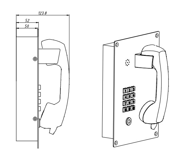 Vandal Resistant Flush Mounted Telephone for Bank, ATM, Rugged Stainless Steel Telephone for Hotels
